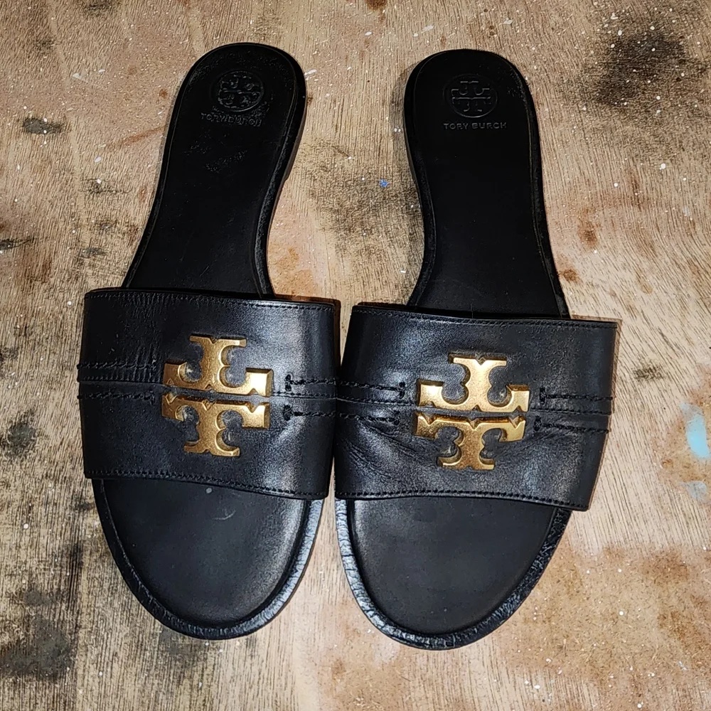 Tory Burch Black Everly Slide Sandals 9